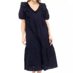 Crown & Ivy Blue Eyelet Dress Size Medium